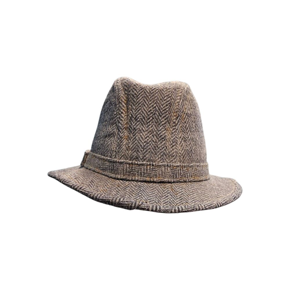 Totes Taupe Tweed Fedora  Hat One Size Fits Most